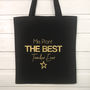 Personalised Best Teacher Tote Bag With Gold Star, thumbnail 1 of 2