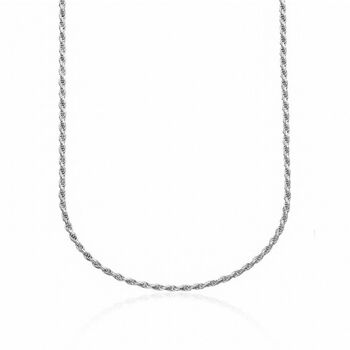 Sterling Silver Twisted Rope Chain Necklace, 6 of 8