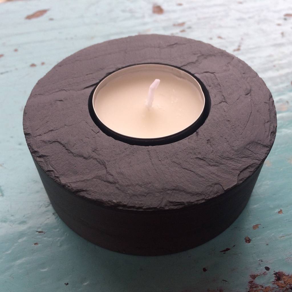 slate single tealight holder by grasi