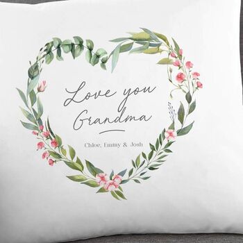 Personalised Grandma Wreath Cushion, 2 of 2