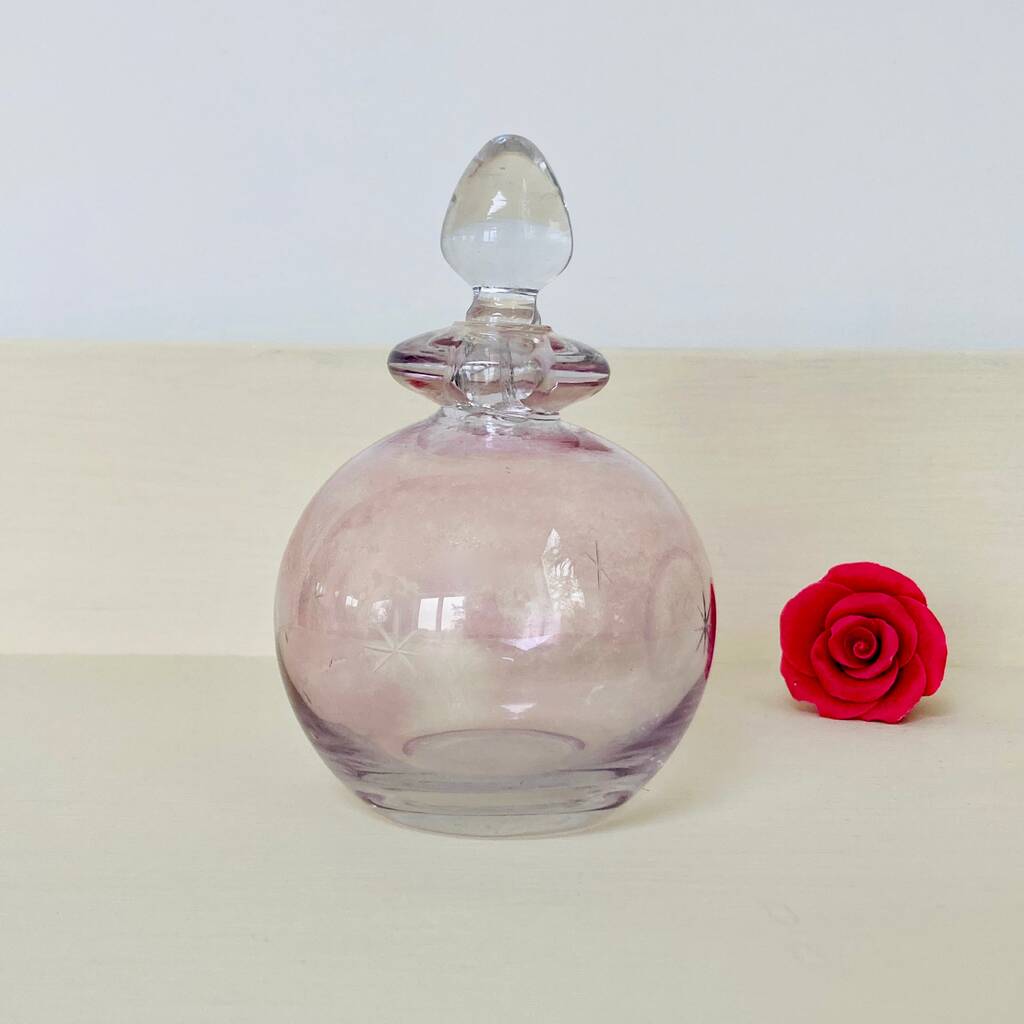 Vintage Pink Glass Perfume Bottle ~ Three, 1 of 5