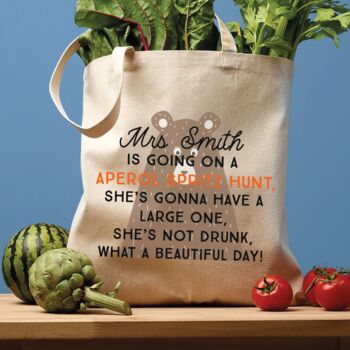 Personalised Colourful Teacher's Bear Hunt Tote Bag, 4 of 5