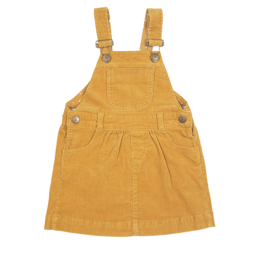 Ochre Yellow Corduroy Dungaree Dress By Dotty Dungarees ...