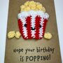 Popcorn Lover Crochet Birthday Card Handmade, thumbnail 2 of 7
