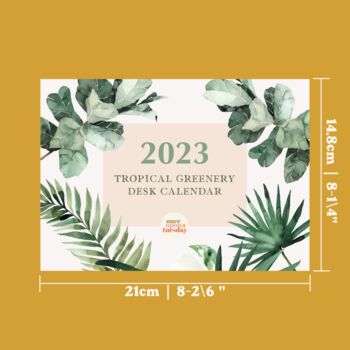 2023 Desk Calendar A5 | Tropical Greenery, 12 of 12