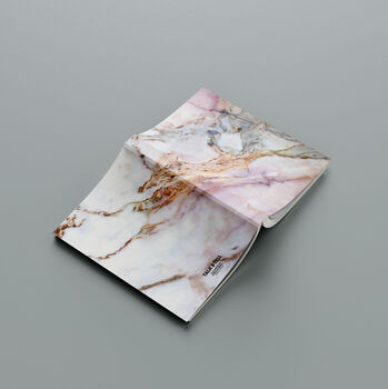 Personalised Custom Pink Grey White Marble A5 Notebook, 3 of 5