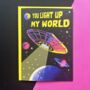 Light Up My World Space Sci Fi Blank Card, thumbnail 1 of 2