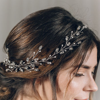 Swarovski Crystal And Pearl Wedding Hair Vine Lily, 3 of 11