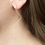 Zig Zag Gold Plated Silver Single Ear Cuff Earring, thumbnail 6 of 9