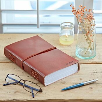Personalised Distressed Leather Journal, 2 of 11