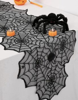 Black Spider Web Halloween Table Runner, 2 of 4