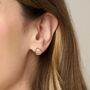 Credo Gold Plated Circle Studs With Cultured Freshwater Pearls, thumbnail 1 of 3