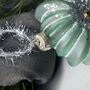 Dusty Sage Green Figure Glass Bauble Set Of Two, thumbnail 4 of 4