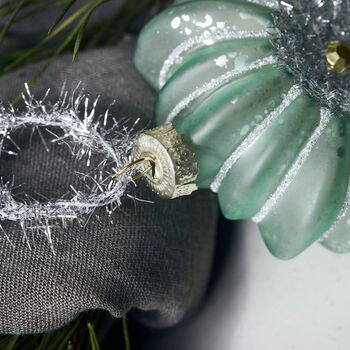 Dusty Sage Green Figure Glass Bauble Set Of Two, 4 of 4