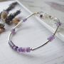 Amethyst Hammered Silver Bracelet, thumbnail 4 of 5