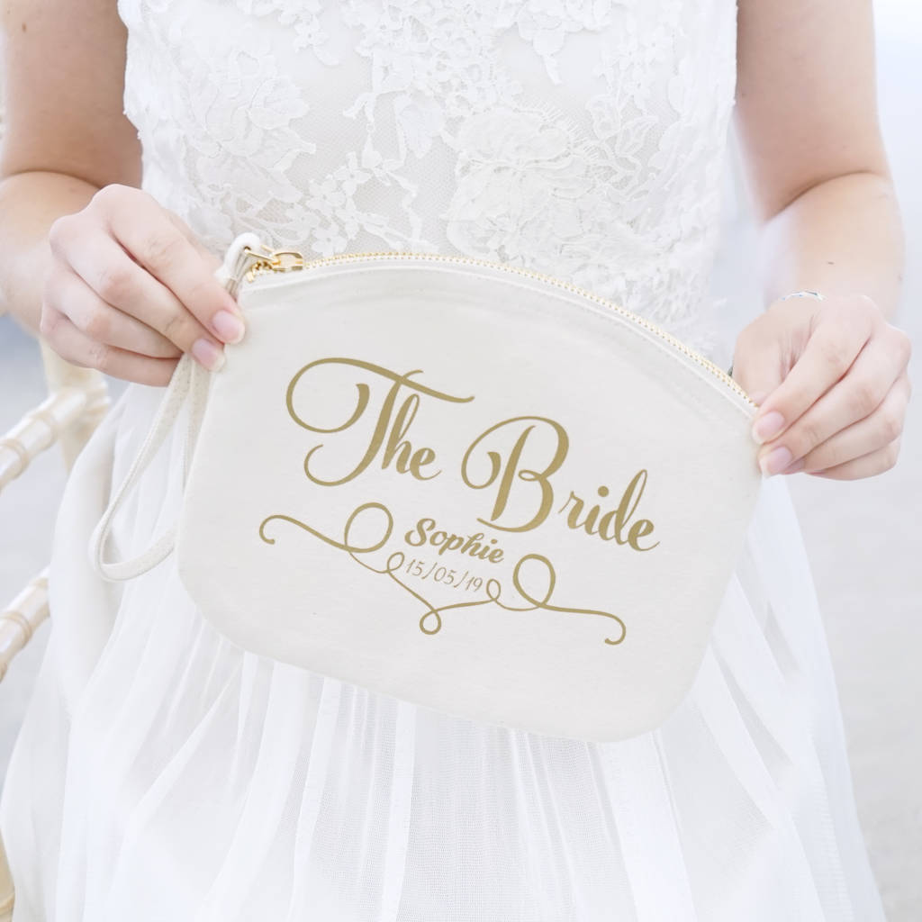 Personalised Classic Bridal Clutch Bag, 1 of 3