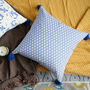 Wabi Sabi Recycled Cotton Cushion Cover In Blue, thumbnail 2 of 4