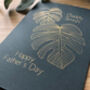 Personalised Monstera Father's Day Gold Foil Card, thumbnail 1 of 9