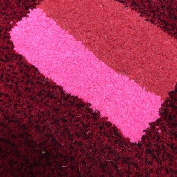 Handmade Tufted Red, Pink And Burgandy Small Rug, 6 of 9