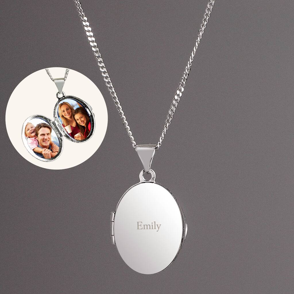 Gifts For Her Personalised Silver Photo Locket Necklace, 1 of 8