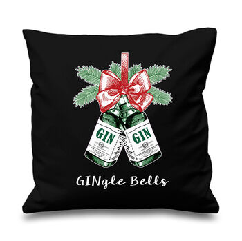 'Gingle Bells' Gin Christmas Cushion, 4 of 6