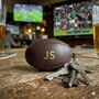 Personalised Brown Vintage Leather Rugby Ball Keyring, thumbnail 7 of 10