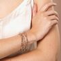 Set Of Five Autumnal Beaded Tennis Bracelet In Gold, thumbnail 1 of 4