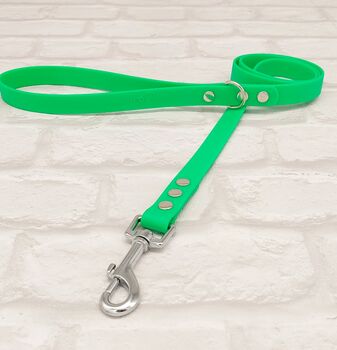 Waterproof Dog Collar And Lead Set Neon Green, 3 of 3