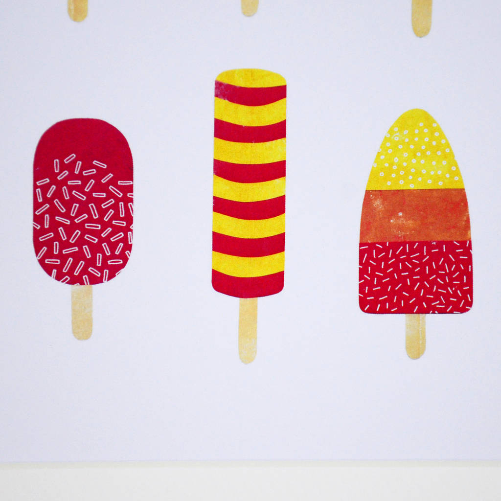 Ice Lollies Collage Print By Fiona Clabon Illustration ...