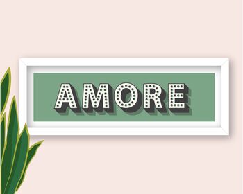 Framed Amore Typography Print, 10 of 10