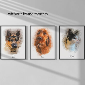 Personalised Watercolour Pet Portrait, 4 of 7