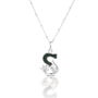 Solid Silver S Initial Necklace With Green Marble, thumbnail 1 of 6