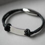 Personalised Men's Black Leather Bracelet, thumbnail 2 of 9