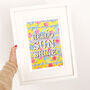 'Hello Sunshine' Illustrated Typography Print, thumbnail 2 of 3