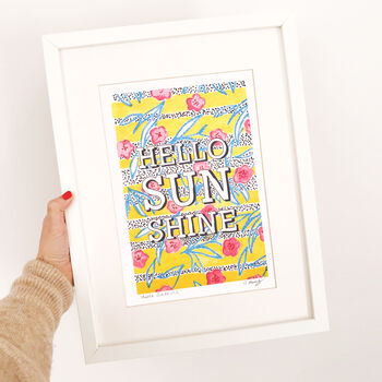'Hello Sunshine' Illustrated Typography Print, 2 of 3