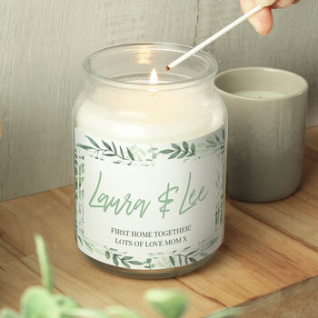 Botanical Personalised French Vanilla Jar Candle, 3 of 6
