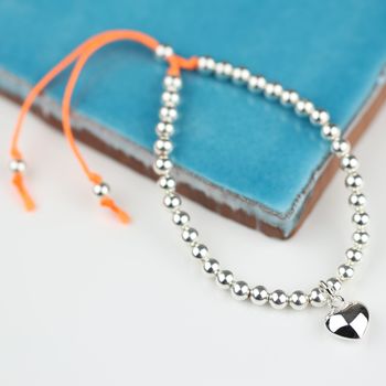 Silver Heart And Bead Friendship Bracelet, 2 of 7