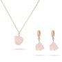 Rose Quartz Pebble Pendant And Earrings Set, thumbnail 1 of 5