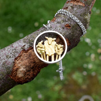 Gold And Silver Three Sheep Pendant, 2 of 3