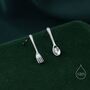 Sterling Silver Mismatched Fork And Spoon Stud Earrings, thumbnail 1 of 12