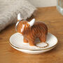 Bramble Farm Highland Cow Ring Dish In Gift Box | Home Decor | Jewellery Holder, thumbnail 1 of 4