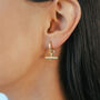 Cassia T Bar Huggie Earrings, thumbnail 1 of 12