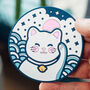Cat Gift Lucky Cat Pvc Coaster Gift For Cat Lovers, thumbnail 1 of 3