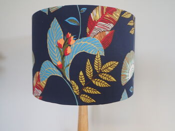 Dark Blue Exotic Floral Lampshade, 5 of 6