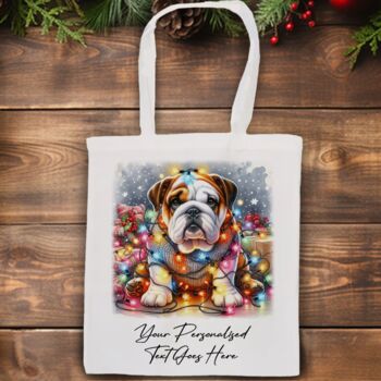 Personalised Bulldog In Christmas Lights, 8 of 10