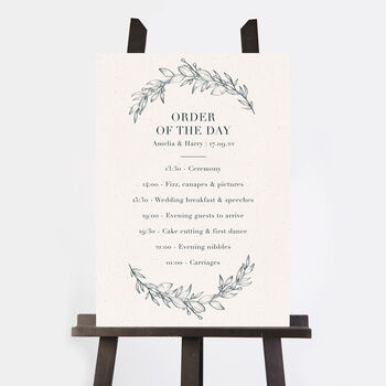 Foliage Monogram Wedding Order Of The Day Sign, 2 of 2