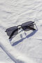 Black Nose Bridge Angular Rectangle Aviator Sunglasses, thumbnail 1 of 7