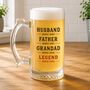 Personalised Father Grandad Legend Beer Stein, thumbnail 1 of 2