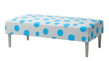 Hand Painted Upholstered Polka Dot Coffee Table Ottoman, 10 of 11