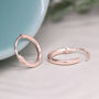 Mini Rose Gold Plated Huggie Hoop Sleeper Earrings, thumbnail 3 of 9